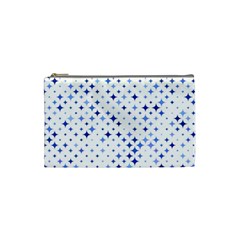 Star Curved Background Blue Cosmetic Bag (small)  by BangZart