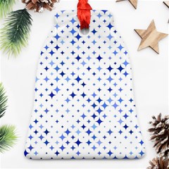 Star Curved Background Blue Bell Ornament (two Sides)