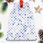 Star Curved Background Blue Bell Ornament (Two Sides) Front