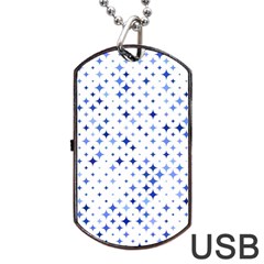 Star Curved Background Blue Dog Tag Usb Flash (two Sides) by BangZart