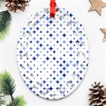 Star Curved Background Blue Oval Filigree Ornament (Two Sides) Front