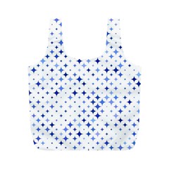 Star Curved Background Blue Full Print Recycle Bags (m)  by BangZart