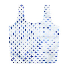 Star Curved Background Blue Full Print Recycle Bags (l)  by BangZart