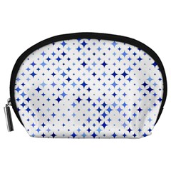 Star Curved Background Blue Accessory Pouches (large)  by BangZart