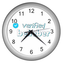 Verified Belieber Wall Clocks (silver)  by Valentinaart