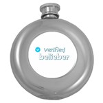 Verified Belieber Round Hip Flask (5 oz) Front