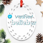 Verified Belieber Oval Filigree Ornament (Two Sides) Front