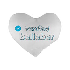 Verified Belieber Standard 16  Premium Heart Shape Cushions by Valentinaart