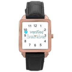 Verified Belieber Rose Gold Leather Watch  by Valentinaart