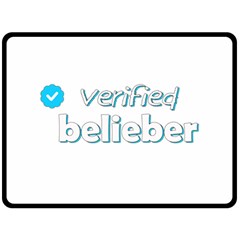 Verified Belieber Double Sided Fleece Blanket (large)  by Valentinaart