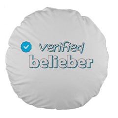 Verified Belieber Large 18  Premium Flano Round Cushions by Valentinaart