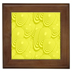 Yellow Oval Ellipse Egg Elliptical Framed Tiles by BangZart