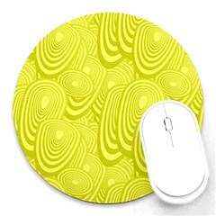 Yellow Oval Ellipse Egg Elliptical Round Mousepads by BangZart