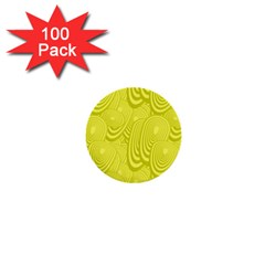 Yellow Oval Ellipse Egg Elliptical 1  Mini Buttons (100 Pack)  by BangZart