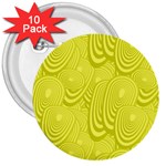 Yellow Oval Ellipse Egg Elliptical 3  Buttons (10 pack)  Front