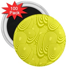 Yellow Oval Ellipse Egg Elliptical 3  Magnets (100 Pack) by BangZart