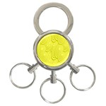 Yellow Oval Ellipse Egg Elliptical 3-Ring Key Chains Front