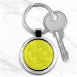 Yellow Oval Ellipse Egg Elliptical Key Chains (Round)  Front