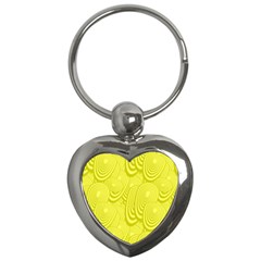 Yellow Oval Ellipse Egg Elliptical Key Chains (heart)  by BangZart