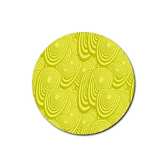 Yellow Oval Ellipse Egg Elliptical Rubber Coaster (round)  by BangZart