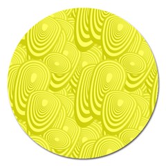 Yellow Oval Ellipse Egg Elliptical Magnet 5  (round) by BangZart