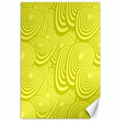 Yellow Oval Ellipse Egg Elliptical Canvas 12  X 18   by BangZart