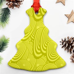 Yellow Oval Ellipse Egg Elliptical Christmas Tree Ornament (two Sides)