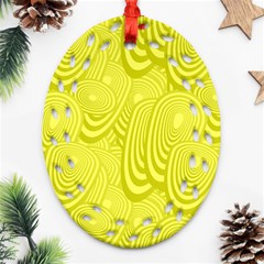 Yellow Oval Ellipse Egg Elliptical Ornament (oval Filigree) by BangZart