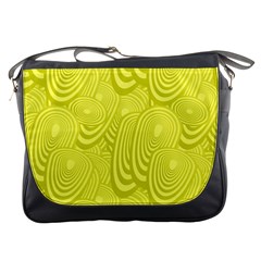 Yellow Oval Ellipse Egg Elliptical Messenger Bags by BangZart