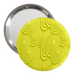 Yellow Oval Ellipse Egg Elliptical 3  Handbag Mirrors by BangZart