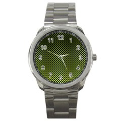 Pattern Halftone Background Dot Sport Metal Watch