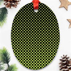 Pattern Halftone Background Dot Oval Ornament (two Sides) by BangZart