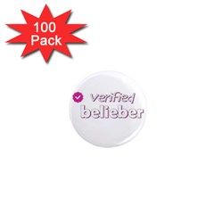 Verified Belieber 1  Mini Magnets (100 Pack)  by Valentinaart