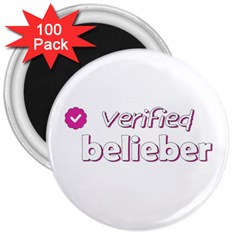 Verified Belieber 3  Magnets (100 Pack) by Valentinaart