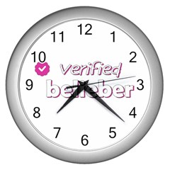 Verified Belieber Wall Clocks (silver)  by Valentinaart