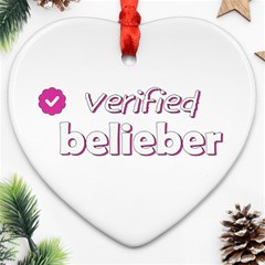 Verified Belieber Heart Ornament (two Sides) by Valentinaart