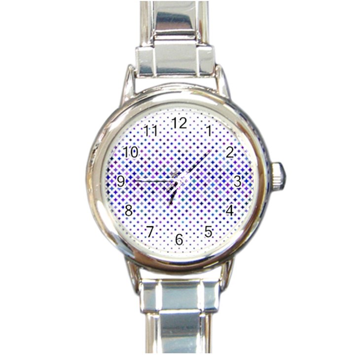 Star Curved Background Geometric Round Italian Charm Watch