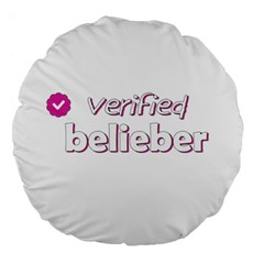 Verified Belieber Large 18  Premium Flano Round Cushions by Valentinaart