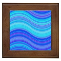 Blue Background Water Design Wave Framed Tiles by BangZart