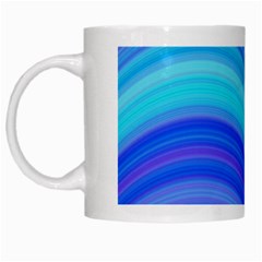 Blue Background Water Design Wave White Mugs by BangZart