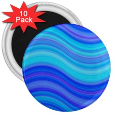 Blue Background Water Design Wave 3  Magnets (10 Pack)  by BangZart