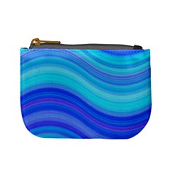 Blue Background Water Design Wave Mini Coin Purses by BangZart