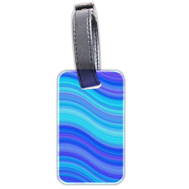 Blue Background Water Design Wave Luggage Tags (Two Sides)