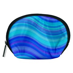 Blue Background Water Design Wave Accessory Pouches (medium)  by BangZart