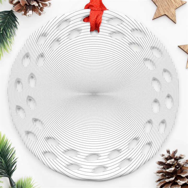 Background Line Motion Curve Round Filigree Ornament (Two Sides)