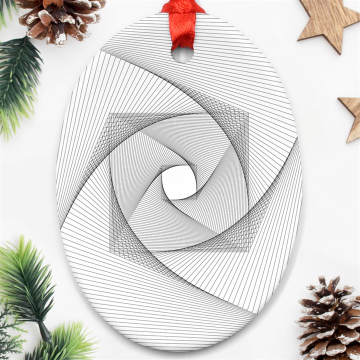 Rotation Rotated Spiral Swirl Ornament (Oval)