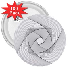 Rotation Rotated Spiral Swirl 3  Buttons (100 Pack)  by BangZart