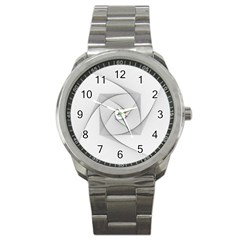 Rotation Rotated Spiral Swirl Sport Metal Watch