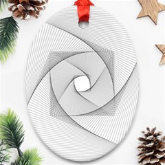 Rotation Rotated Spiral Swirl Oval Ornament (two Sides)