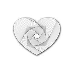 Rotation Rotated Spiral Swirl Rubber Coaster (heart)  by BangZart